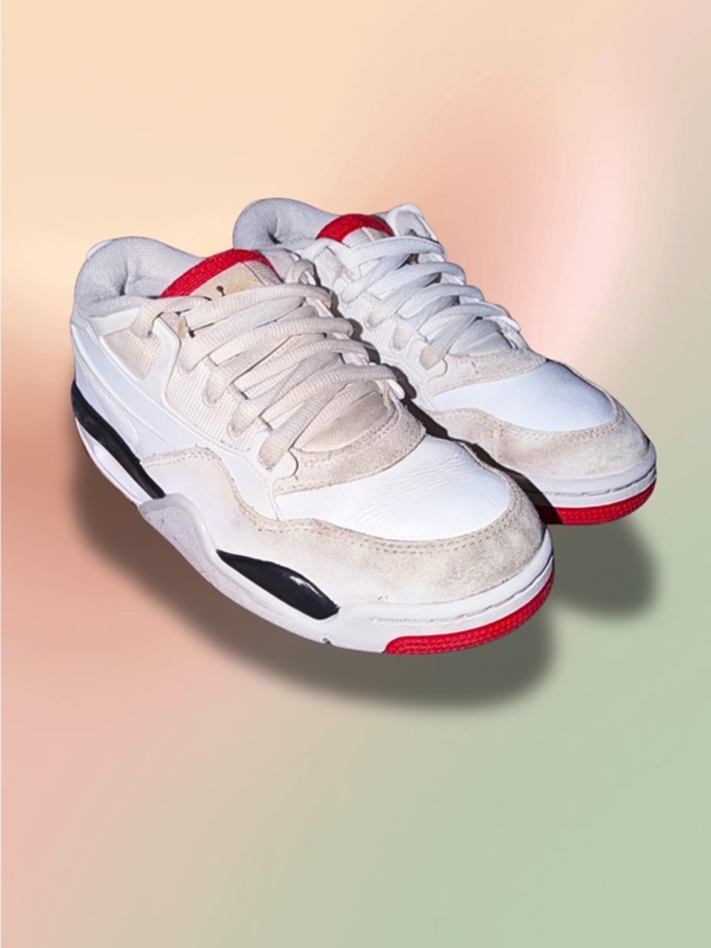 Air Jordan 4 RM GS White Black Neutral Grey Varsity Red 5.5Y FQ7938-102